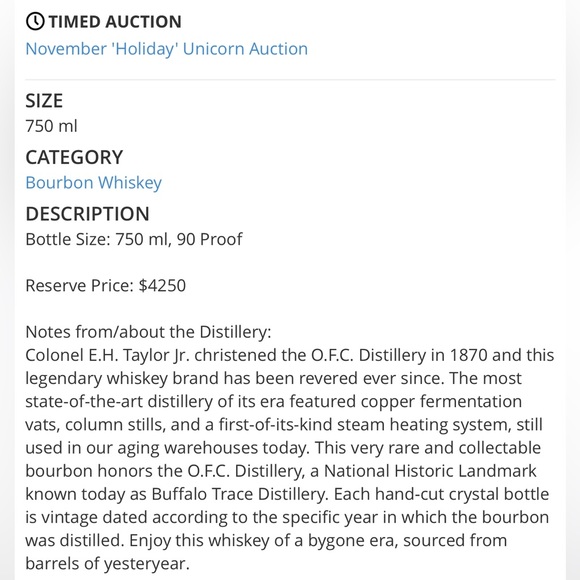 BUFFALO TRACE O.F.C. Old Fashioned Copper -VINTAGE-  Empty Collectors Bottle - Picture 13 of 14